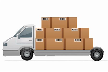 simsearch:400-05704770,k - illustration of cargo with packets on white background Foto de stock - Super Valor sin royalties y Suscripción, Código: 400-04290274