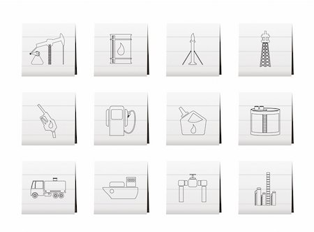 petrol trucks - Oil and petrol industry icons - vector icon set Stock Photo - Budget Royalty-Free & Subscription, Code: 400-04290312