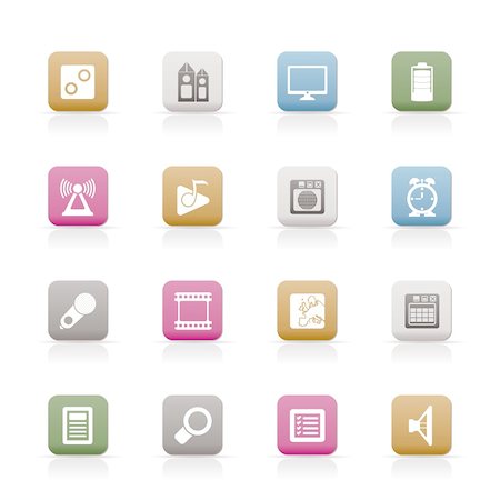 simsearch:400-05918066,k - Mobile phone  performance, internet and office icons - vector icon set Stock Photo - Budget Royalty-Free & Subscription, Code: 400-04290313