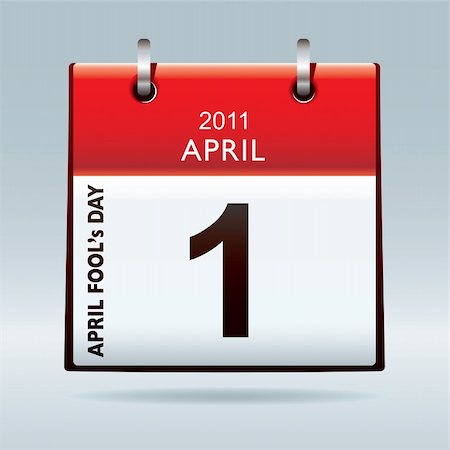 April fools day calendar icon with red banner and drop shadow background Fotografie stock - Microstock e Abbonamento, Codice: 400-04290327