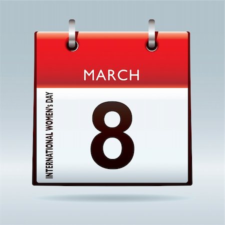 International womens day on 8th march 2011 calendar icon Stock Photo - Budget Royalty-Free & Subscription, Code: 400-04290331