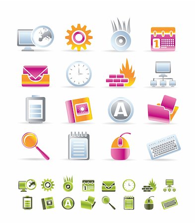 Computer, mobile phone and Internet icons -  Vector Icon Set Stock Photo - Budget Royalty-Free & Subscription, Code: 400-04290357