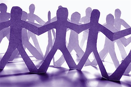 paper cutout chain - paper people doing teamwork in their business Stock Photo - Budget Royalty-Free & Subscription, Code: 400-04290679