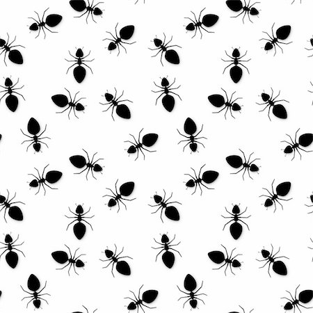 Seamless texture - silhouettes of ants on a white background Stock Photo - Budget Royalty-Free & Subscription, Code: 400-04290813