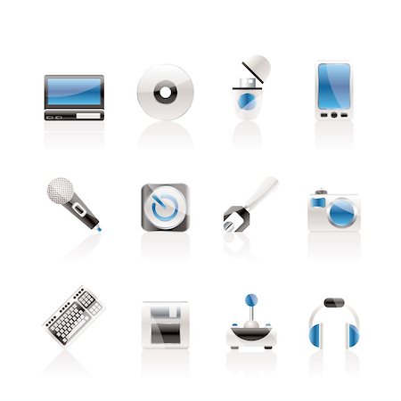 simsearch:400-05918066,k - Computer and mobile phone Equipment Icons - Vector Icon Set Stock Photo - Budget Royalty-Free & Subscription, Code: 400-04291084
