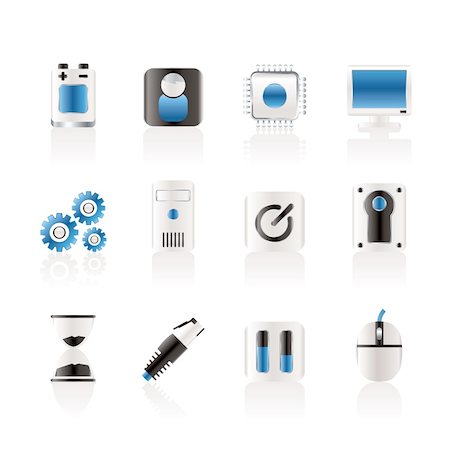 simsearch:400-09120941,k - Computer and mobile phone elements icon - vector icon set Stock Photo - Budget Royalty-Free & Subscription, Code: 400-04291083
