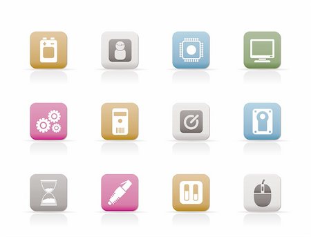 simsearch:400-05918066,k - Computer and mobile phone elements icon - vector icon set Stock Photo - Budget Royalty-Free & Subscription, Code: 400-04291095