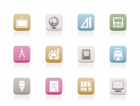 School and education icons - vector icon set Stock Photo - Budget Royalty-Free & Subscription, Code: 400-04291100