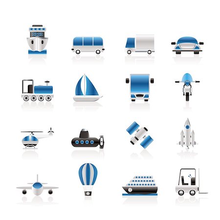 Transportation, travel and shipment icons - vector icon set Photographie de stock - Aubaine LD & Abonnement, Code: 400-04291146