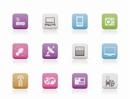 Business, technology  communications icons - vector icon set Stock Photo - Budget Royalty-Free & Subscription, Code: 400-04291155