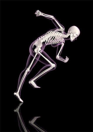 3D render of a medical female skeleton in a running pose Stock Photo - Budget Royalty-Free & Subscription, Code: 400-04291187