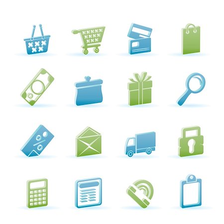 phone pay store - Online shop icons - vector  icon set Stock Photo - Budget Royalty-Free & Subscription, Code: 400-04291194