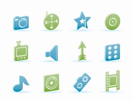 simsearch:400-04289956,k - Entertainment  and media  Icons - Vector Icon Set Stock Photo - Budget Royalty-Free & Subscription, Code: 400-04291195