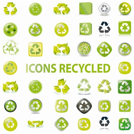 simsearch:400-03954342,k - 38 set recycle icons vector Foto de stock - Super Valor sin royalties y Suscripción, Código: 400-04291257