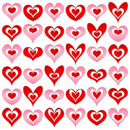simsearch:400-08410647,k - hearts set for wedding and valentine design Stockbilder - Microstock & Abonnement, Bildnummer: 400-04291266