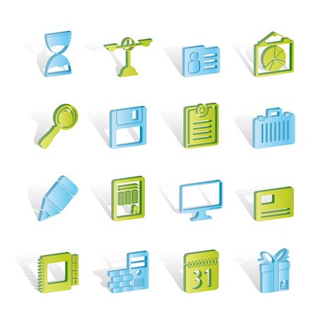 Business and office icons -  vector icon set Stock Photo - Budget Royalty-Free & Subscription, Code: 400-04291299