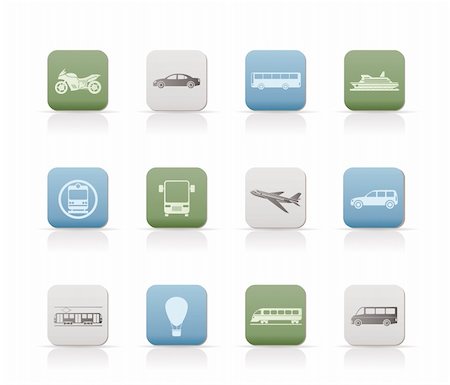 simsearch:400-08294017,k - Travel and transportation of people icons - vector icon set Stock Photo - Budget Royalty-Free & Subscription, Code: 400-04291311