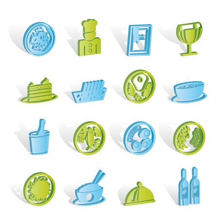 simsearch:400-04292573,k - Restaurant, food and drink icons - vector icon set Photographie de stock - Aubaine LD & Abonnement, Code: 400-04291369