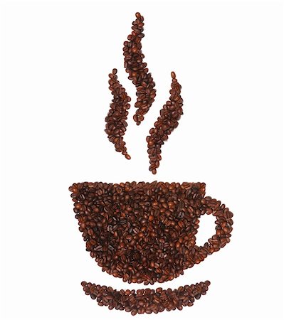 Cup made of coffee beans isolated on white Foto de stock - Super Valor sin royalties y Suscripción, Código: 400-04291389
