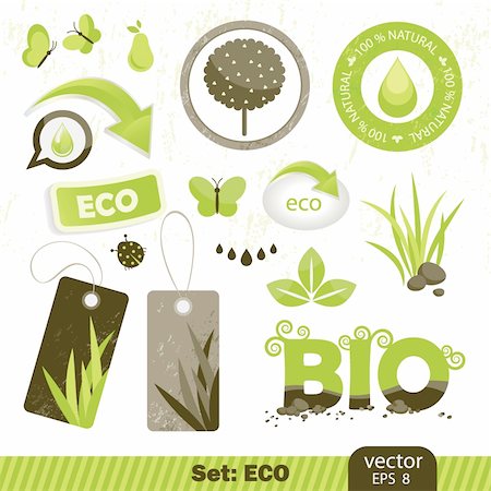 simsearch:400-04306902,k - set  eco and bio icons, vector illustration Photographie de stock - Aubaine LD & Abonnement, Code: 400-04291499