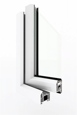 exterior window designs frames - computer visualization profile plastic window in the context of Stock Photo - Budget Royalty-Free & Subscription, Code: 400-04291524