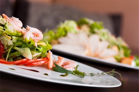 fresh green salad with sea food Stock Photo - Budget Royalty-Free & Subscription, Code: 400-04291541