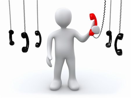simsearch:400-04161902,k - 3d person holding a red phone . Metaphor for most important, or priority or correct answer phone call. Photographie de stock - Aubaine LD & Abonnement, Code: 400-04291703