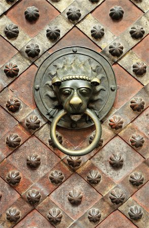 door lion - Saint Vitus Cathedral  Prague, Prague castle, Czech Republic, interior - Wenceslas´s Chapel - detail of door Stock Photo - Budget Royalty-Free & Subscription, Code: 400-04291718