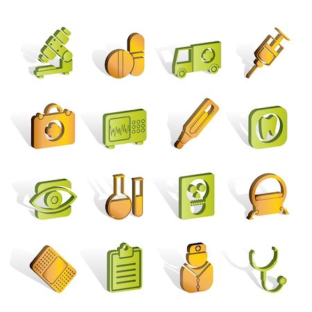 medical, hospital and health care icons - vector icon set Stock Photo - Budget Royalty-Free & Subscription, Code: 400-04291824