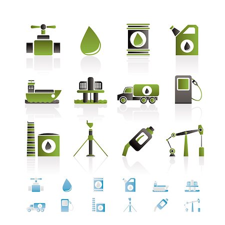drill oil pictures - oil and petrol industry objects icons - vector icon set Stock Photo - Budget Royalty-Free & Subscription, Code: 400-04291841