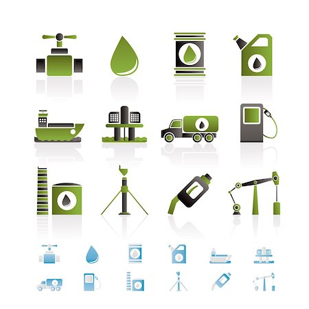 oil and petrol industry objects icons - vector icon set Foto de stock - Super Valor sin royalties y Suscripción, Código: 400-04291841