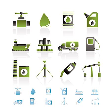 petrol trucks - oil and petrol industry objects icons - vector icon set Stock Photo - Budget Royalty-Free & Subscription, Code: 400-04291841