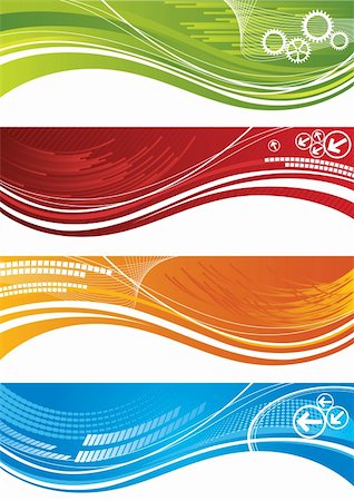 Set of colourful technical banners. This image is a vector illustration. Please visit my portfolio for more similar illustrations. Stock Photo - Budget Royalty-Free & Subscription, Code: 400-04291866