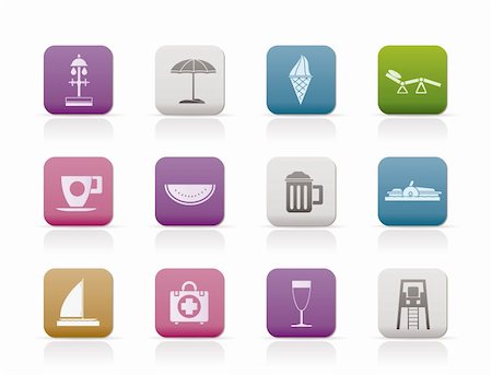 pédalo - beach and holiday icons - vector icon set Stock Photo - Budget Royalty-Free & Subscription, Code: 400-04291897