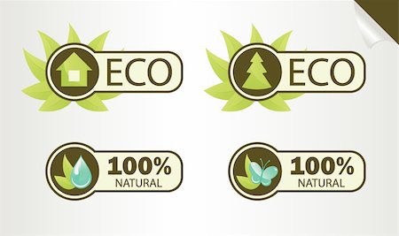 Natural and Eco Labels, vector illustration EPS 8 Stock Photo - Budget Royalty-Free & Subscription, Code: 400-04291951
