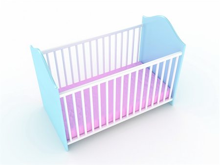 Illustration of a bed for the child on a light background Stock Photo - Budget Royalty-Free & Subscription, Code: 400-04292022