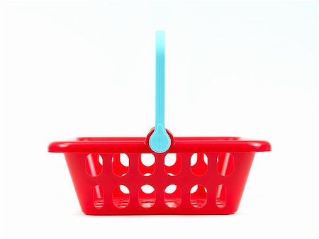 A shopping basket isolated against a white background Stock Photo - Budget Royalty-Free & Subscription, Code: 400-04292369