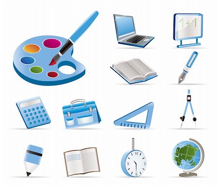 School and education icons - vector icon set Stock Photo - Budget Royalty-Free & Subscription, Code: 400-04292412