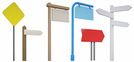 simsearch:400-04307269,k - 3D signpost collection Photographie de stock - Aubaine LD & Abonnement, Code: 400-04292434