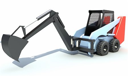 bobcat excavator with long bucket Stock Photo - Budget Royalty-Free & Subscription, Code: 400-04292430