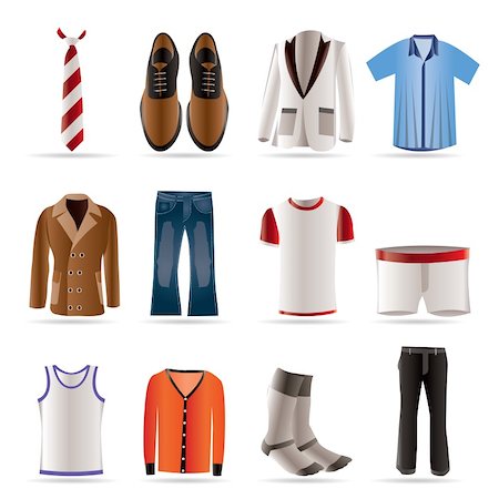 man fashion and clothes icons - vector icon set Stock Photo - Budget Royalty-Free & Subscription, Code: 400-04292467