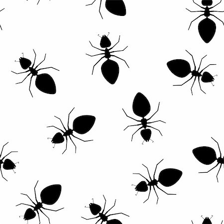 Seamless vector texture - ants pests on a white background Stock Photo - Budget Royalty-Free & Subscription, Code: 400-04292565