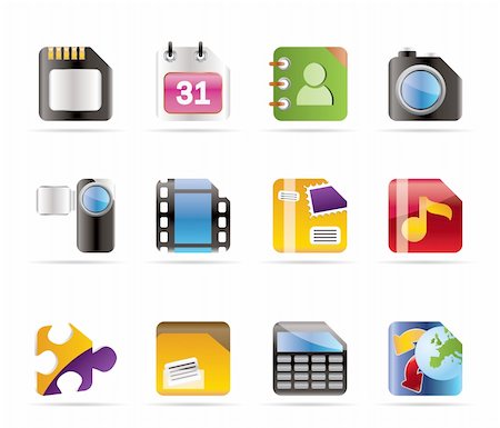 Mobile Phone, Computer and Internet Icons - Vector Icon Set Stock Photo - Budget Royalty-Free & Subscription, Code: 400-04292577