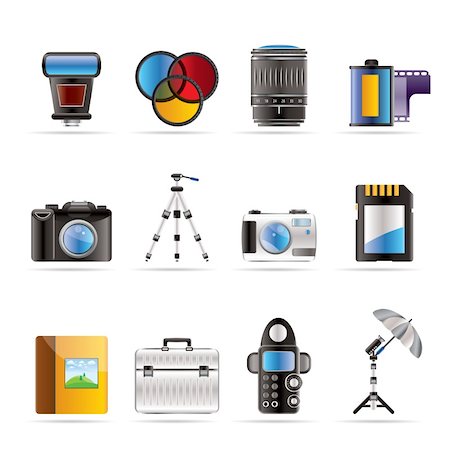 simsearch:400-04346908,k - Photography equipment icons - vector icon set Stock Photo - Budget Royalty-Free & Subscription, Code: 400-04292579