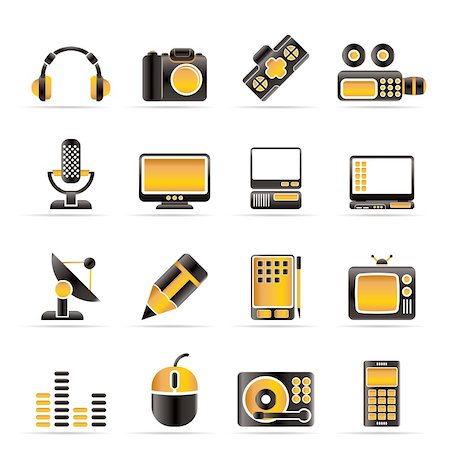 simsearch:400-04121146,k - Media equipment icons - vector icon set Photographie de stock - Aubaine LD & Abonnement, Code: 400-04292596