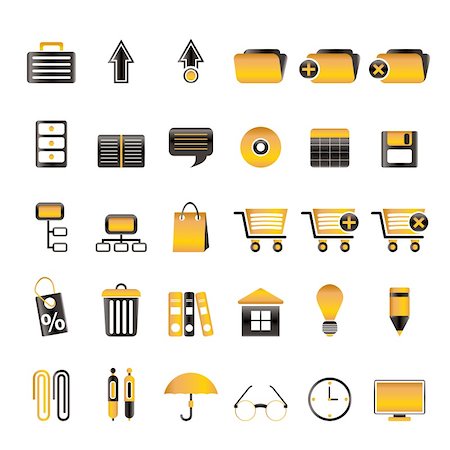 recycle bins for the home - Business and office icons - vector icon set Stock Photo - Budget Royalty-Free & Subscription, Code: 400-04292593