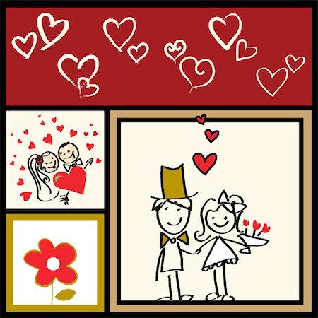 Wedding greeting card - vector illustration Stock Photo - Budget Royalty-Free & Subscription, Code: 400-04292635
