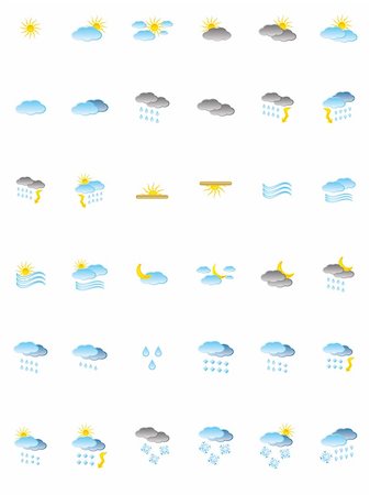 snow storm silhouette - Weather and nature icons - vector icon set Stock Photo - Budget Royalty-Free & Subscription, Code: 400-04292639