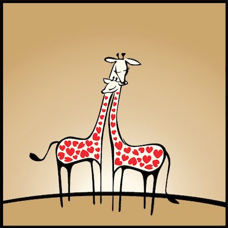 simsearch:400-04294764,k - Background with giraffes in love Foto de stock - Royalty-Free Super Valor e Assinatura, Número: 400-04292630