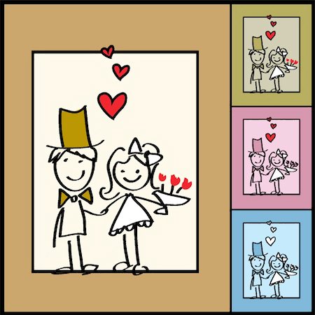 simsearch:400-04294764,k - Vector illustration of wedding greeting card Foto de stock - Royalty-Free Super Valor e Assinatura, Número: 400-04292632